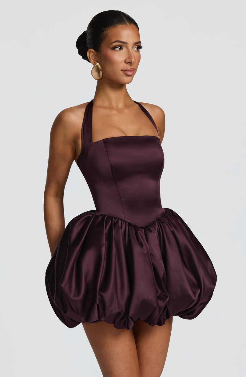 Babyboo Prudence Mini Dress in Plum Size XS