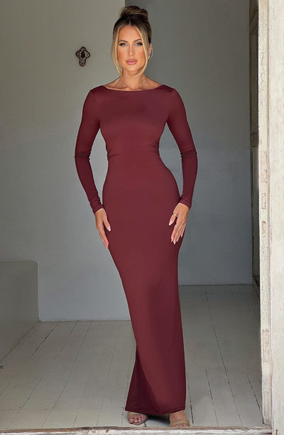 Rameesha Maxi Dress - Brown Dress XS Babyboo Fashion Premium Exclusive Design
