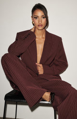 Reece Blazer - Burgundy Pinstripe Jacket Babyboo Fashion Premium Exclusive Design