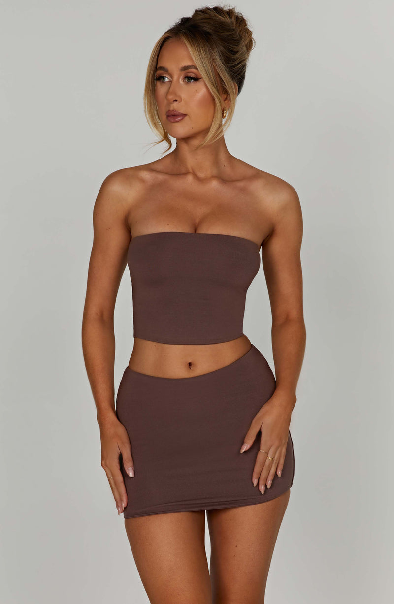 Rein Mini Skirt - Chocolate Skirt Babyboo Fashion Premium Exclusive Design