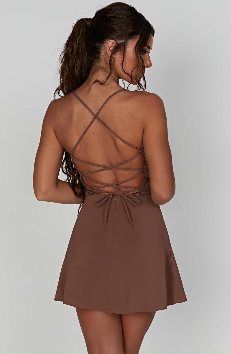 Renee Mini Dress - Chocolate Dress Babyboo Fashion Premium Exclusive Design