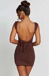 Ria Mini Dress - Chocolate Dress Babyboo Fashion Premium Exclusive Design