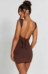 Ria Mini Dress - Chocolate Dress Babyboo Fashion Premium Exclusive Design