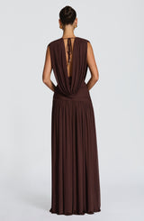 Romilly Gown - Plum Brown Dress Babyboo Fashion Premium Exclusive Design