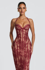 Rona Midi Dress - Burgundy Dress Babyboo Fashion Premium Exclusive Design