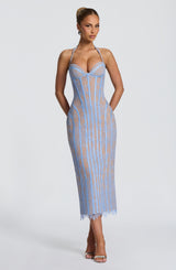 Rona Midi Dress - Powder Blue Dress Babyboo Fashion Premium Exclusive Design