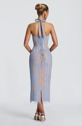 Rona Midi Dress - Powder Blue Dress Babyboo Fashion Premium Exclusive Design