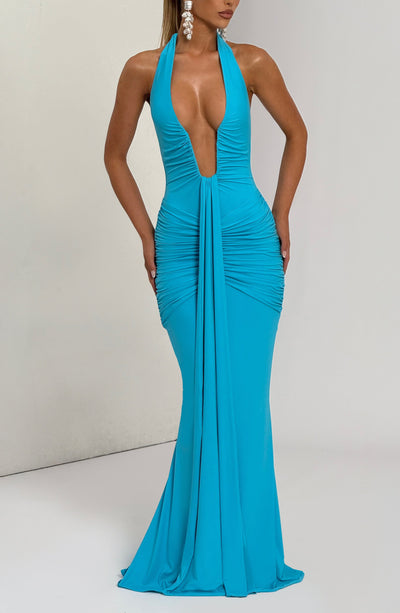 aqua blu australia evelyn backless halter maxi dress Aqua Blu Australia Evelyn Backless Halter Maxi Dress