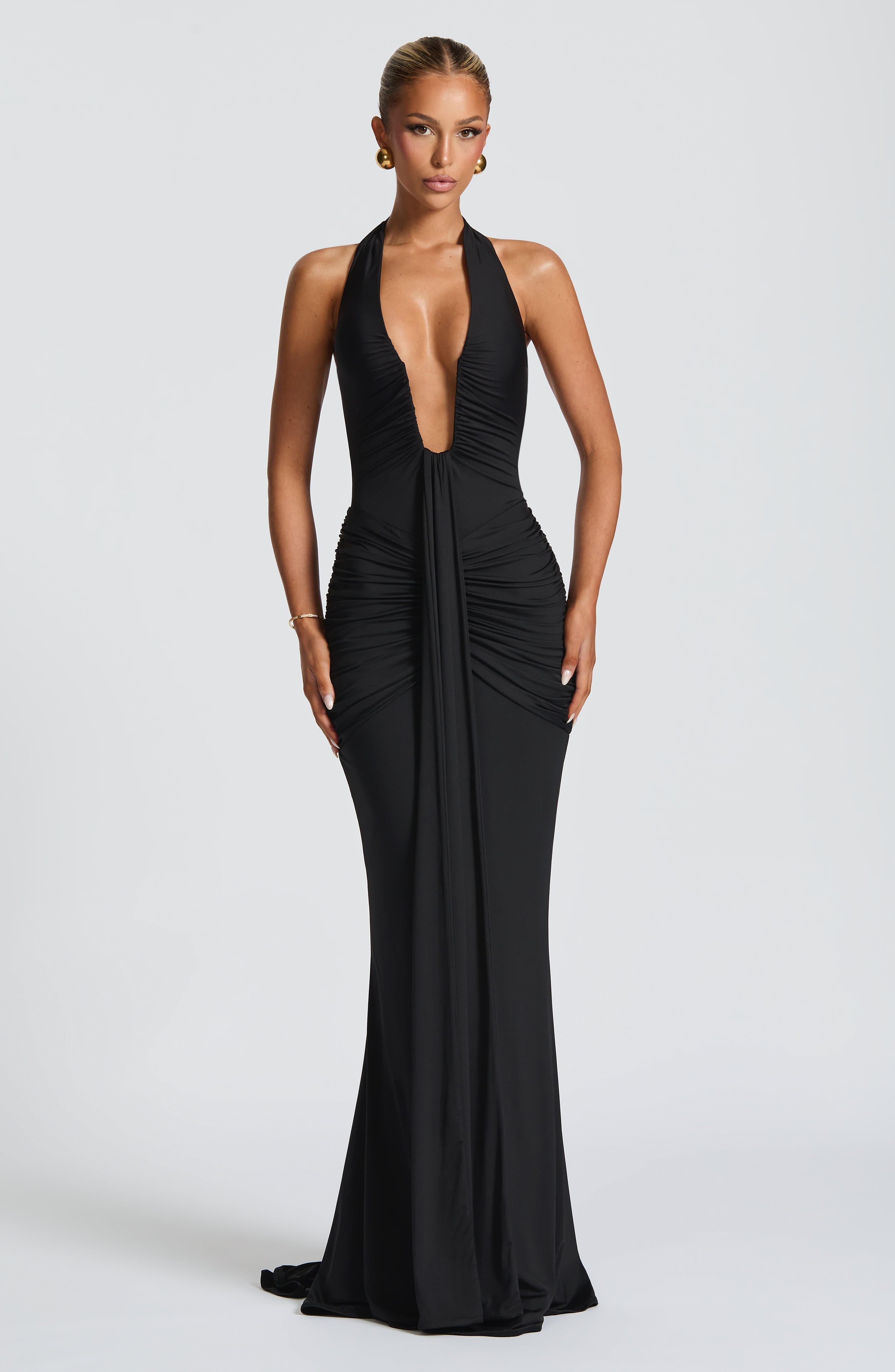 Elegant Rosetta Maxi Dress - Black | Babyboo Fashion Collection