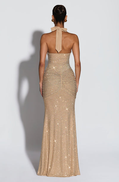Rosetta Maxi Dress - Gold Sparkle Rosetta Maxi Dress - Gold Sparkle