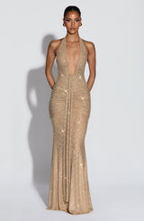 Rosetta Maxi Dress - Gold Sparkle Dress Babyboo Fashion Premium Exclusive Design