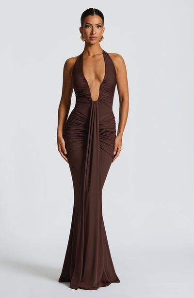 laurette maxi dress brown A Line Maxi Dress Brown