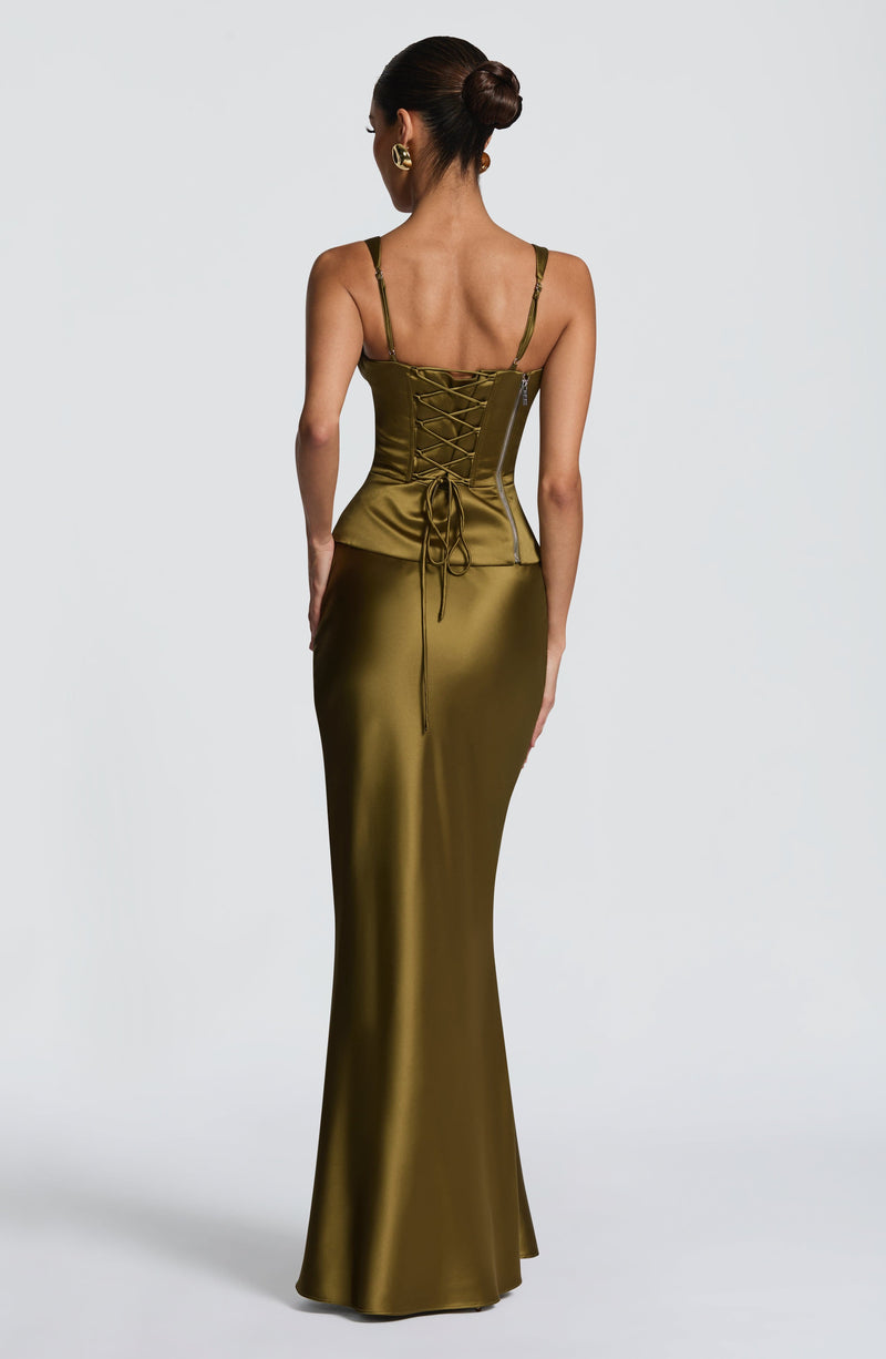 Green Corset - Rowan Corset in Deep Olive