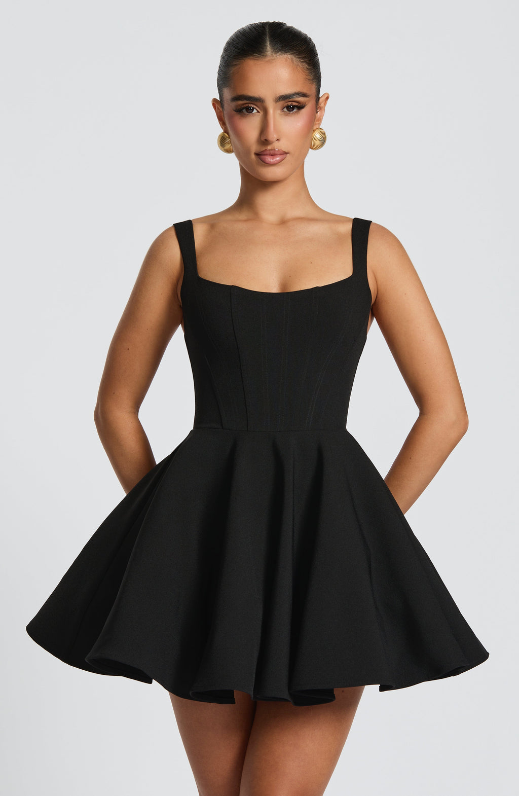 Rue Mini Dress - Elegant Black Mini Dress at Babyboo Fashion