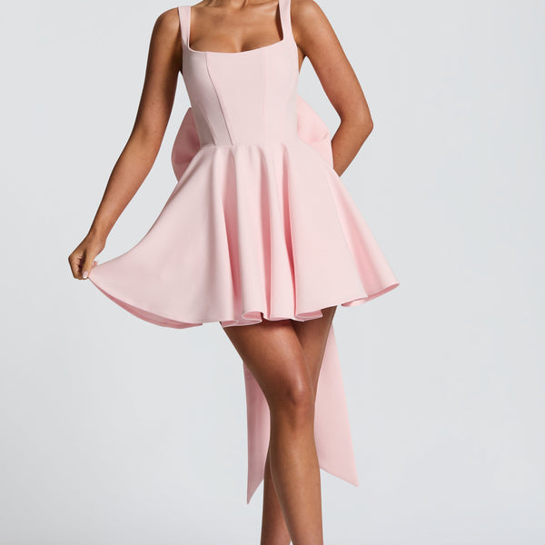 knee length dresses for ladies Velvi - Evelyn Mini Dress - Hot Pink - Ruched Bustier Short Dress main image 0