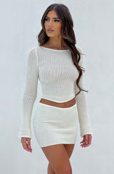 Sabrina Mini Skirt - White Skirt Babyboo Fashion Premium Exclusive Design