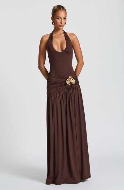 Brown Maxi Skirt - Saira Maxi Skirt in Plum Brown | Babyboo Fashion Brown Maxi Skirt - Saira Maxi Skirt in Plum Brown | Babyboo Fashion