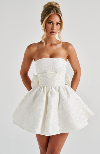 Salome Mini Dress - Ivory | Elegant Mini Dress | Babyboo Fashion Salome Mini Dress - Ivory | Elegant Mini Dress | Babyboo Fashion