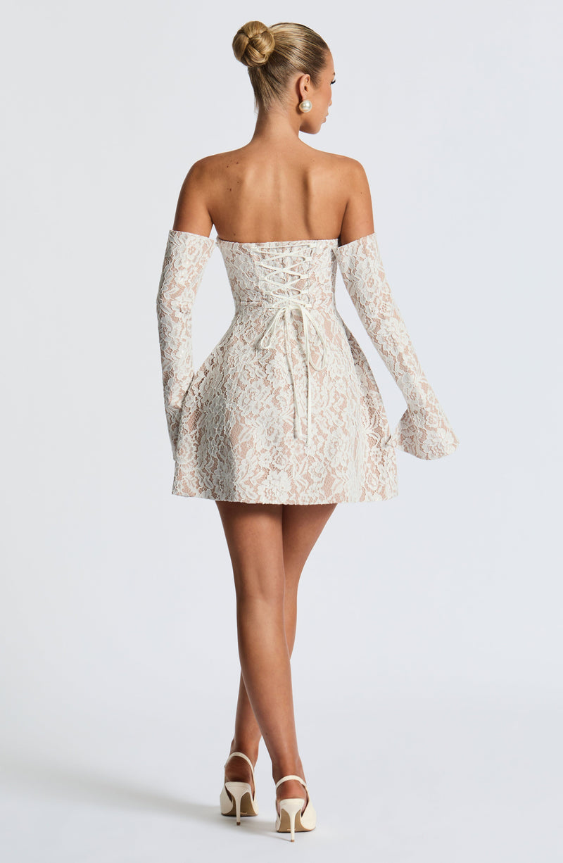 White Mini Dress - Salone Mini Dress - Ivory | Babyboo Fashion White Mini Dress - Salone Mini Dress - Ivory | Babyboo Fashion