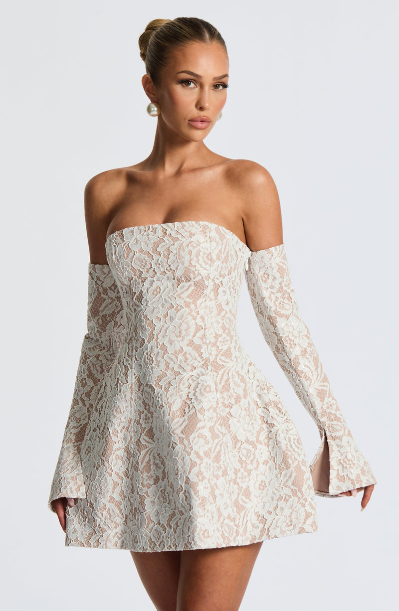 White Mini Dress - Salone Mini Dress - Ivory White Mini Dress - Salone Mini Dress - Ivory