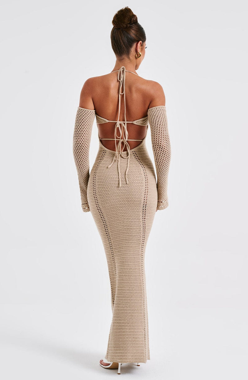 Samariah Maxi Dress - Beige Dress Babyboo Fashion Premium Exclusive Design