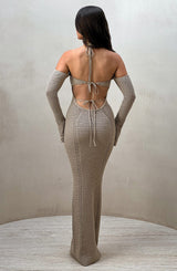 Samariah Maxi Dress - Beige Dress Babyboo Fashion Premium Exclusive Design