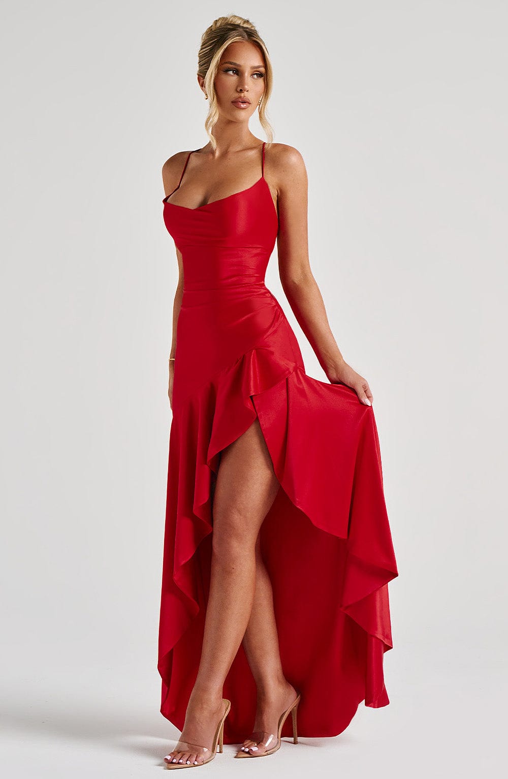 RED FLOWER MAXI DRESS main image 1