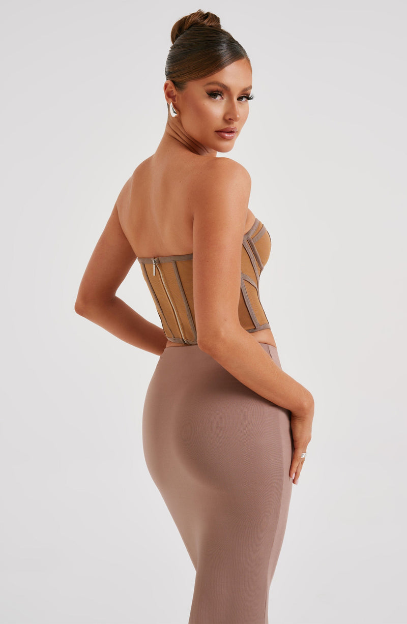 Santanna Corset - Chocolate/Nude Dress Babyboo Fashion Premium Exclusive Design