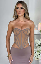 Santanna Corset - Chocolate/Nude Dress Babyboo Fashion Premium Exclusive Design