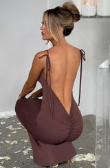 Sanya Maxi Dress - Chocolate Dress XS Babyboo Fashion Premium Exclusive Design