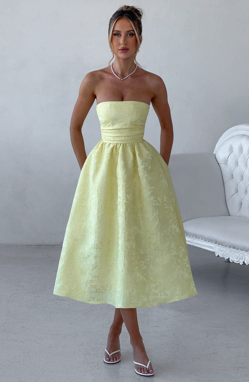 Saoirse Midi Dress - Lemon Babyboo Fashion Saoirse Midi Dress - Lemon Babyboo Fashion