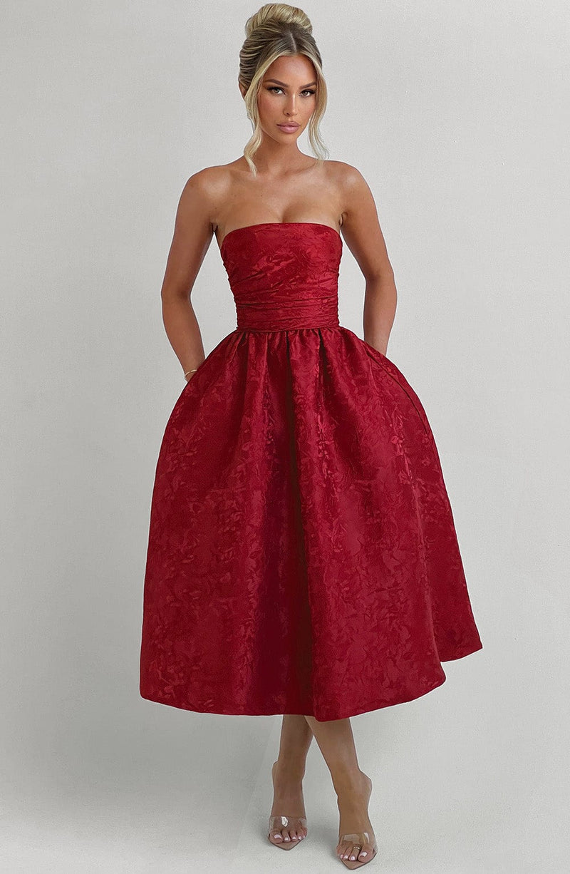 Saoirse Midi Dress - Red Saoirse Midi Dress - Red