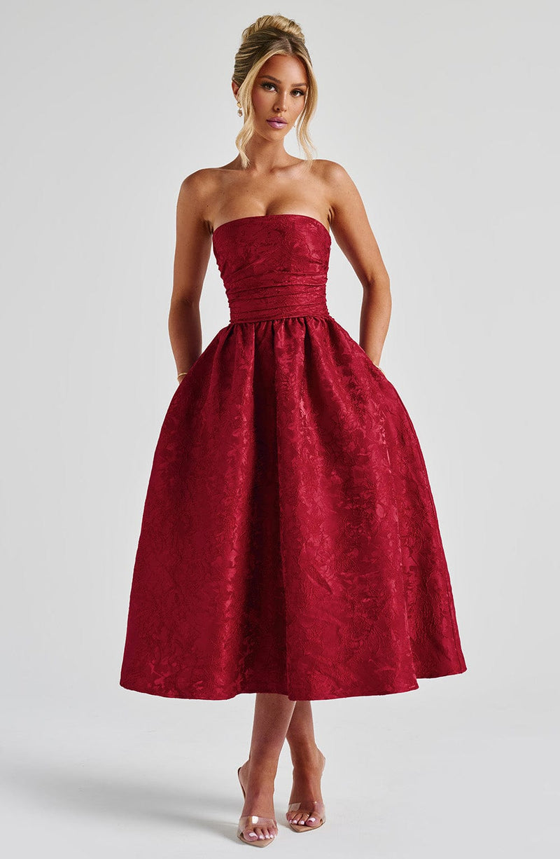 Saoirse Midi Dress - Red Saoirse Midi Dress - Red