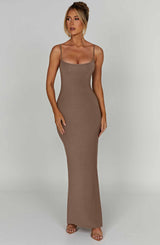 Saskia Maxi Dress - Mocha Dress Babyboo Fashion Premium Exclusive Design