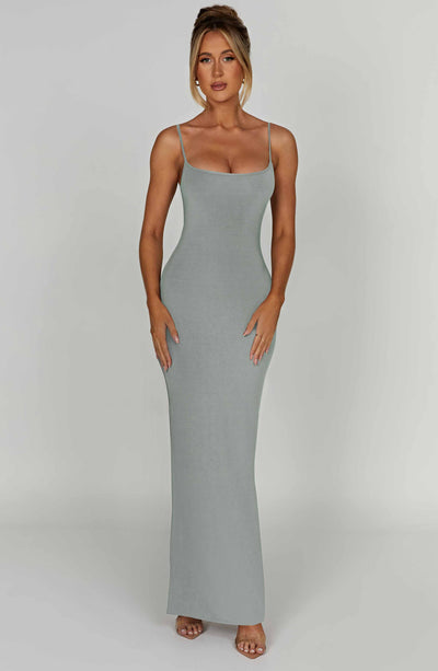 Saskia Maxi Dress - Steel Dress Babyboo Fashion Premium Exclusive Design