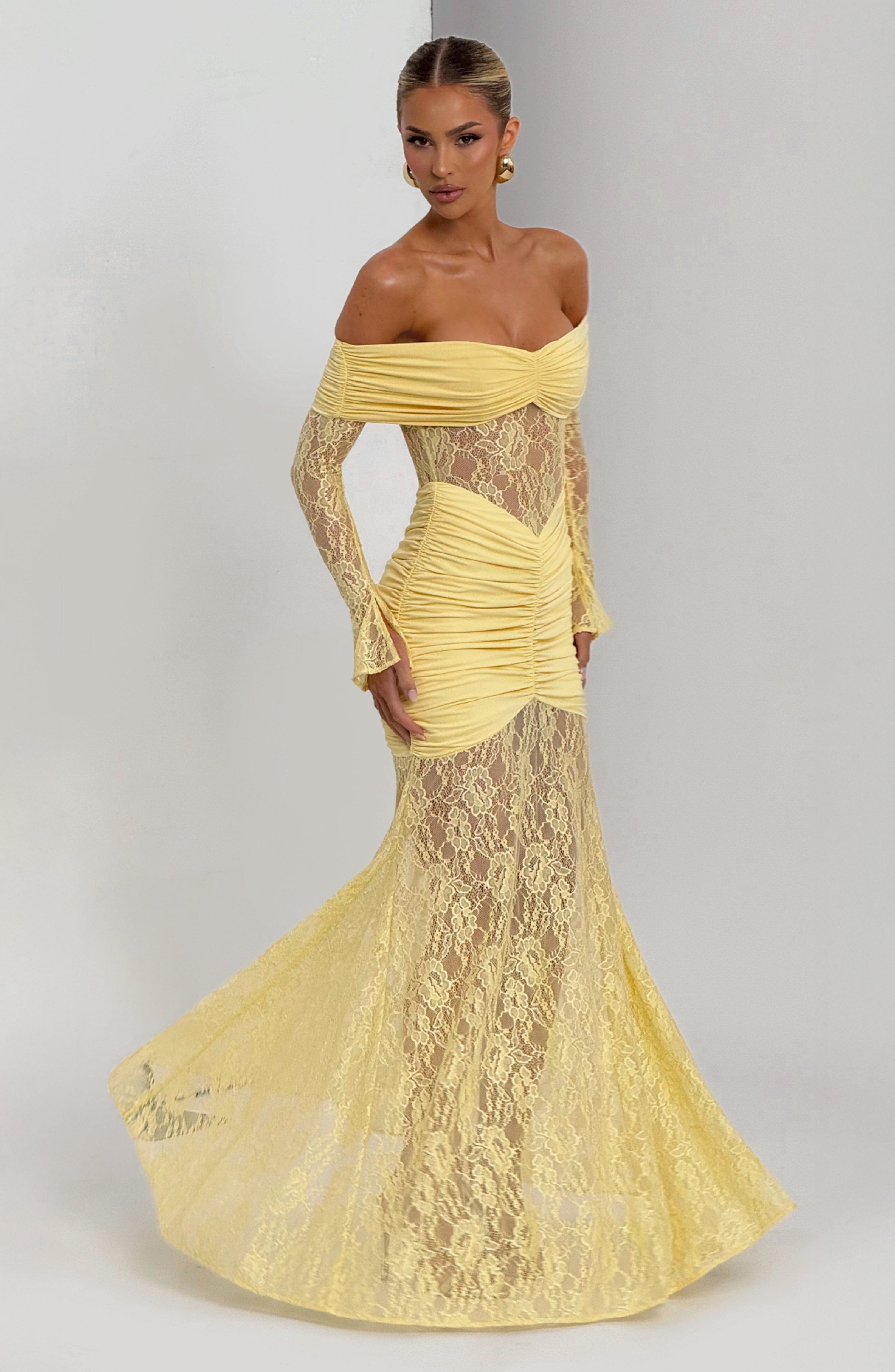 BABINE - Exclusive Cut Out Lemon Dress   - Yellow main image 1