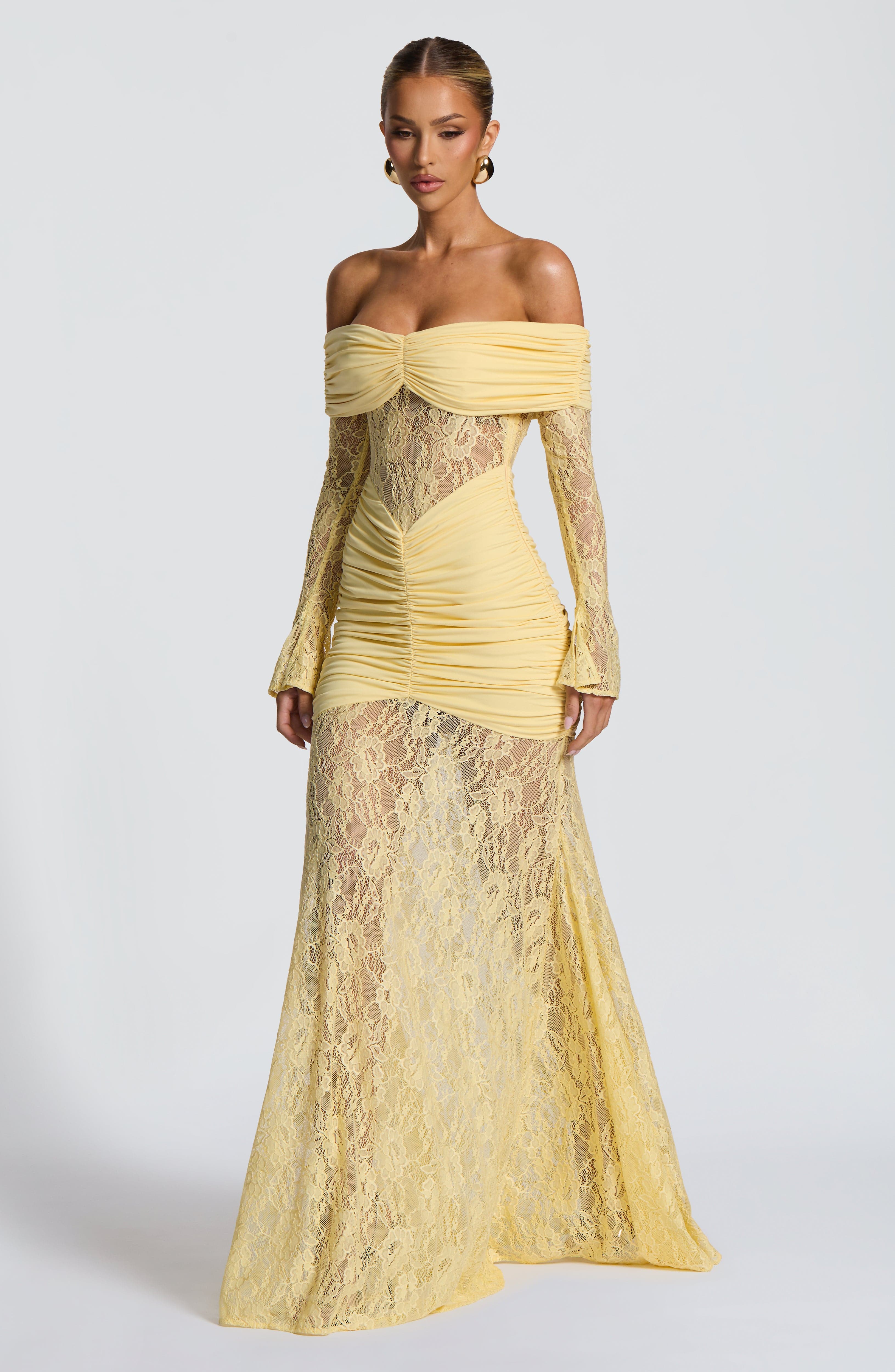ADELYN MAXI DRESS - LEMON SQUASH