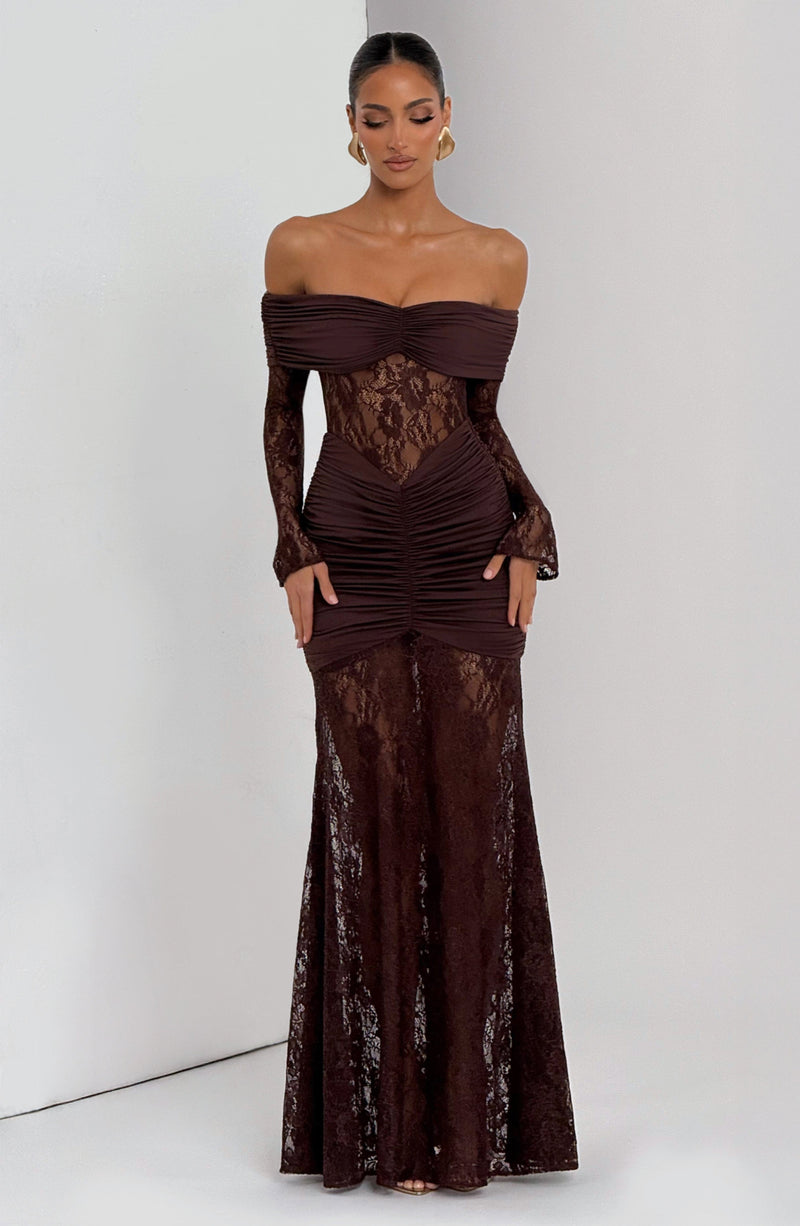 Sauline Maxi Dress - Plum Brown Sauline Maxi Dress - Plum Brown