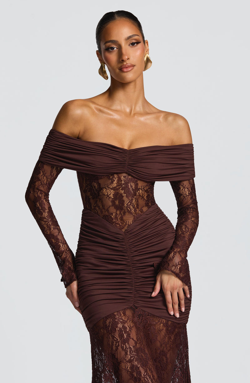 Brown Maxi Dress - Sauline Maxi Dress - Plum Brown | Babyboo Fashion Brown Maxi Dress - Sauline Maxi Dress - Plum Brown | Babyboo Fashion