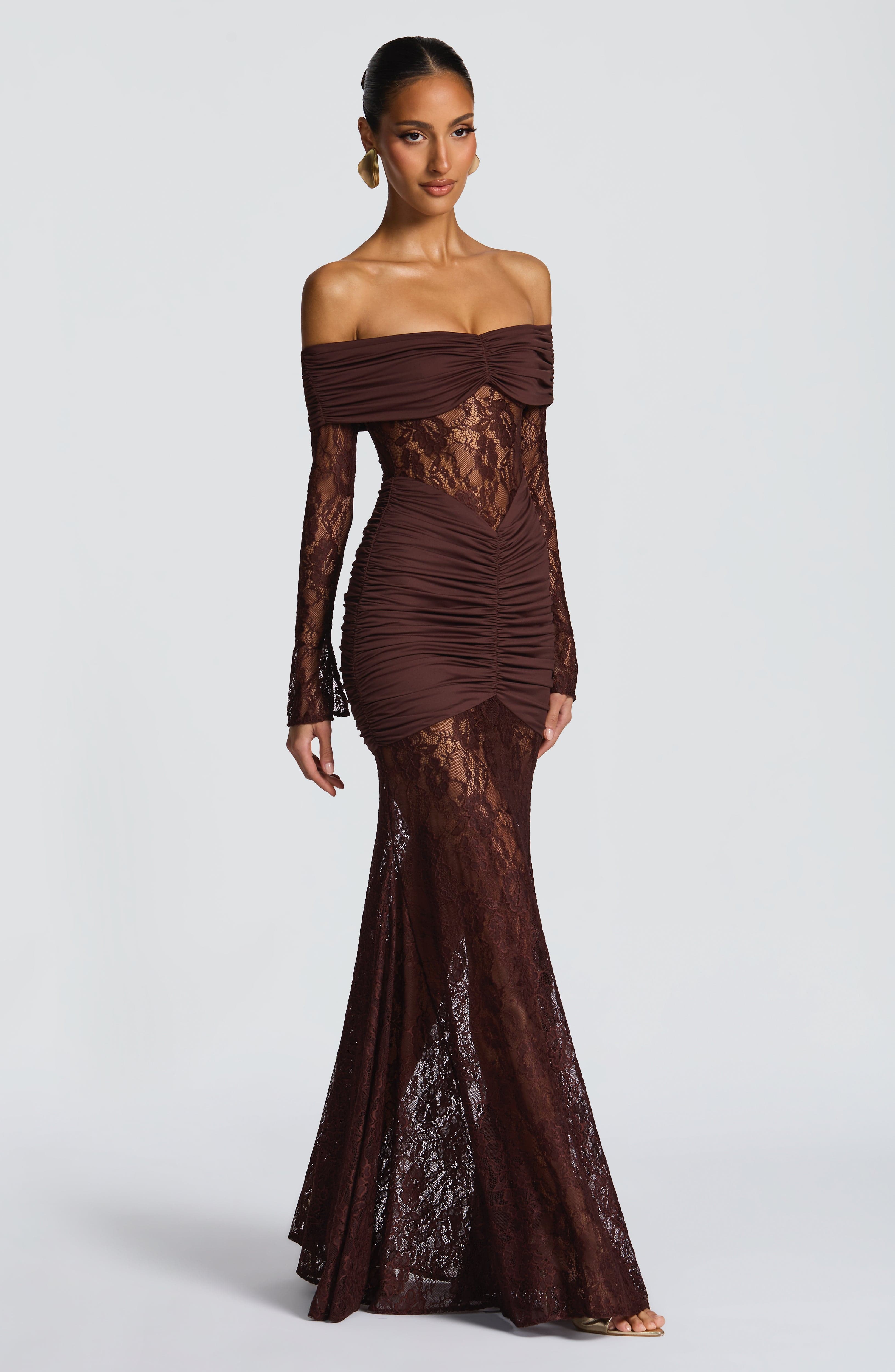 Brown Maxi Dress - Sauline Maxi Dress