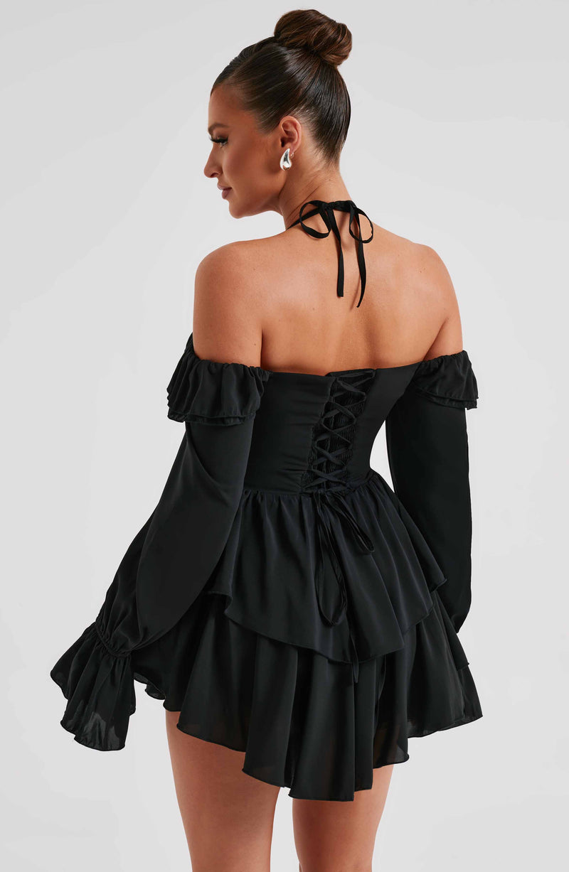 Savanna Playsuit - Black Playsuit Babyboo Fashion Premium Exclusive Design