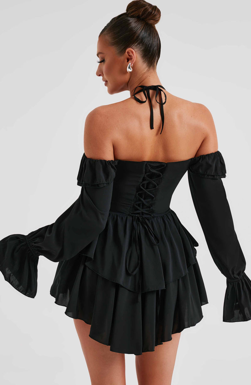 Savanna Playsuit - Black Playsuit Babyboo Fashion Premium Exclusive Design