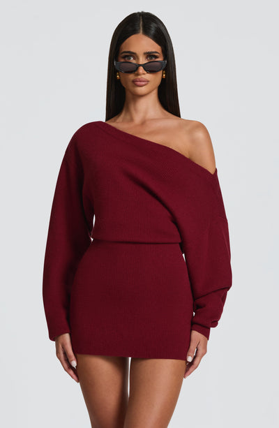 Sawyer Mini Dress - Burgundy Sawyer Mini Dress - Burgundy