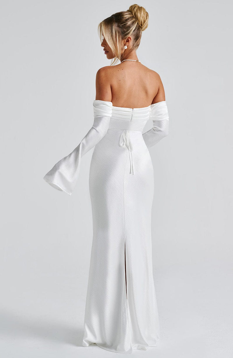 selena ivory satin ruffle strapless dress Selena Gomez Ivory Strapless 41st NAACP Image Awards Dress With a twist panel bardot neckline and long selena ivory satin ruffle strapless