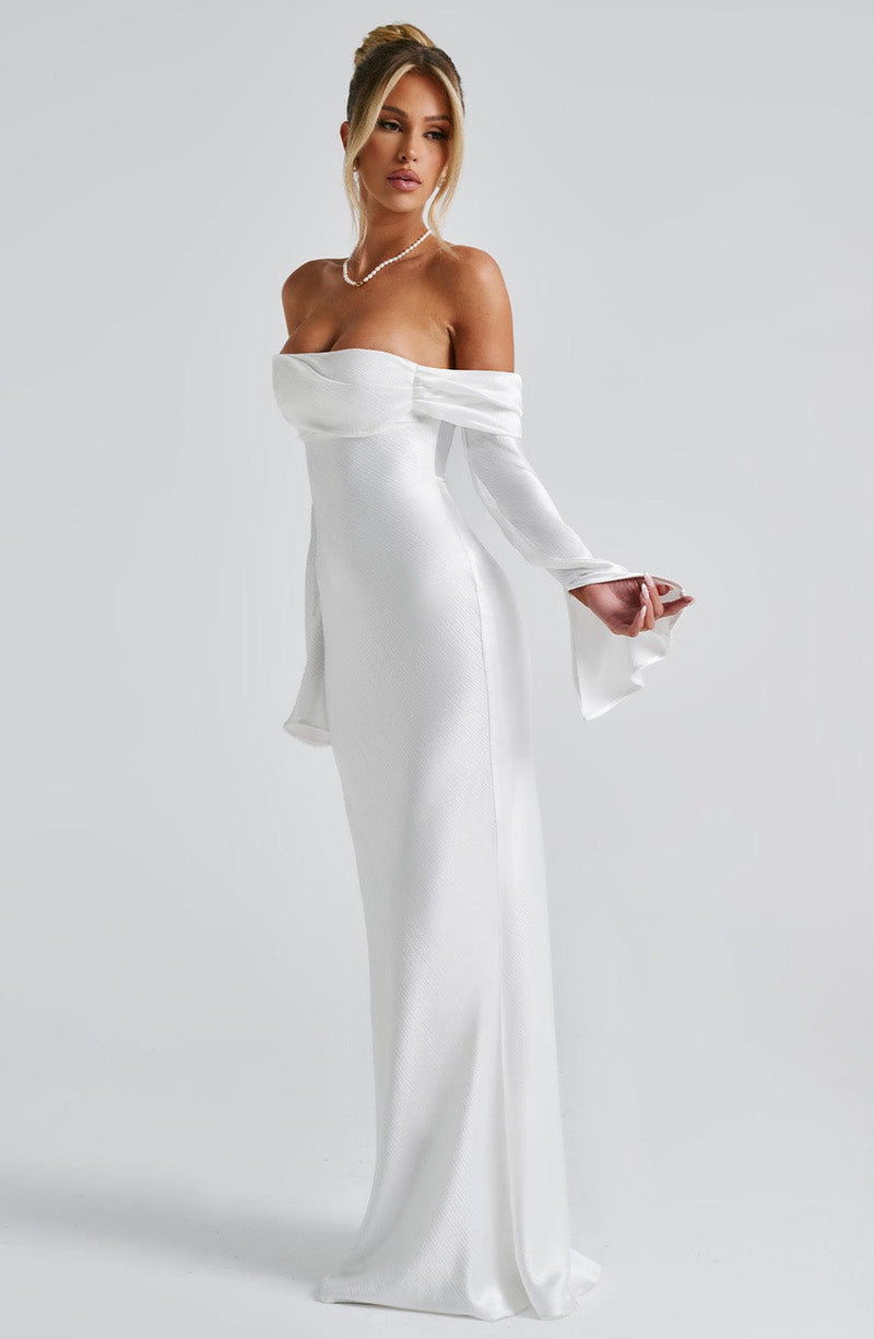 Selene Maxi Dress - Ivory Babyboo Fashion Selene Maxi Dress - Ivory Babyboo Fashion