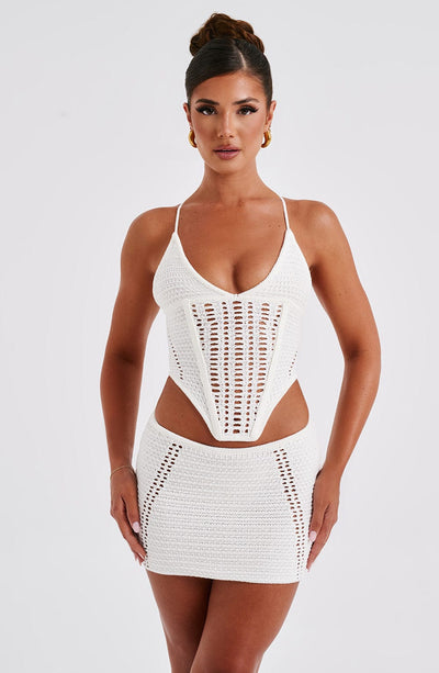 Selma Mini Skirt - White Skirt Babyboo Fashion Premium Exclusive Design