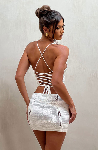 Selma Mini Skirt - White Skirt Babyboo Fashion Premium Exclusive Design