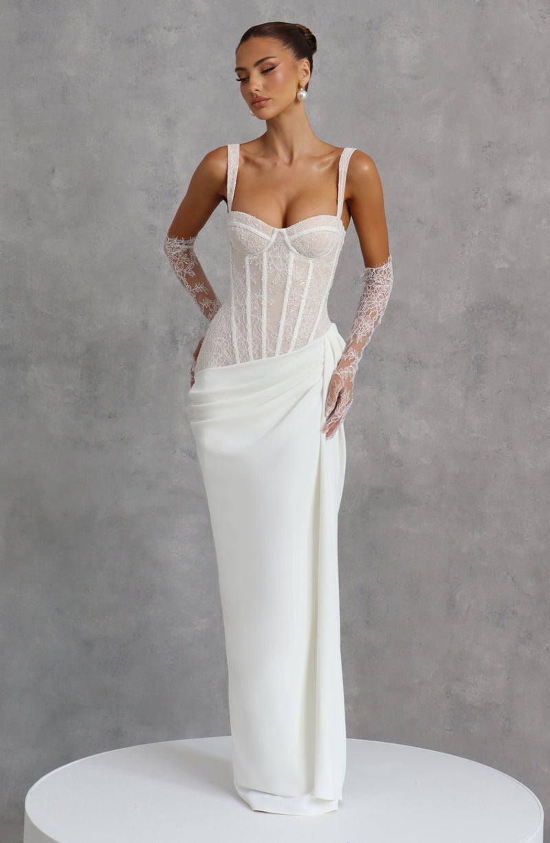 White Maxi Dress - Seren Maxi Dress - Ivory
