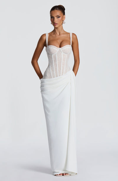 White Maxi Dress - Seren Maxi Dress - Ivory | Babyboo Fashion White Maxi Dress - Seren Maxi Dress - Ivory | Babyboo Fashion