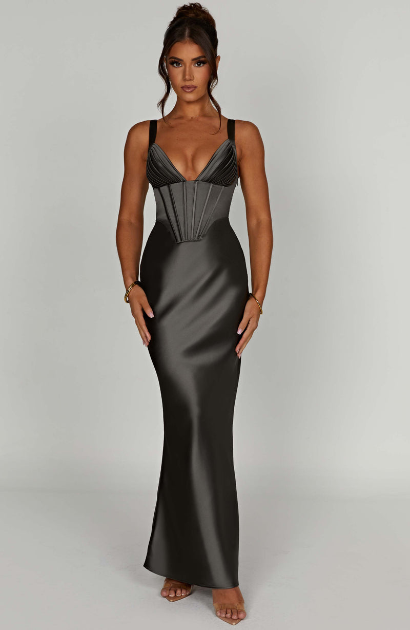 Shae Maxi Dress - Charcoal Dress Babyboo Fashion Premium Exclusive Design